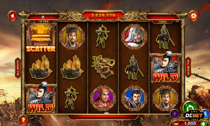 Giao diện game Tam Quốc Tranh Hùng Debet sắc nét, bắt mắt