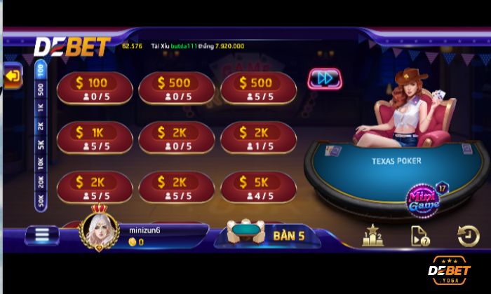 Khám phá game bài hấp dẫn Poker Texas Debet