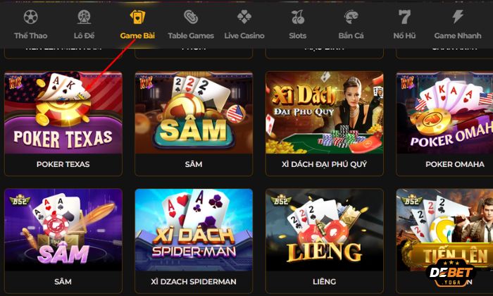 Các bước tham gia chơi Poker Texas tại Debet chi tiết