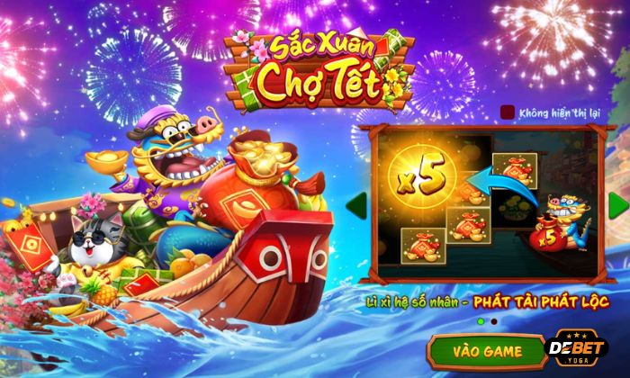 Giao diện sống động của sắc xuân chợ tết Debet online